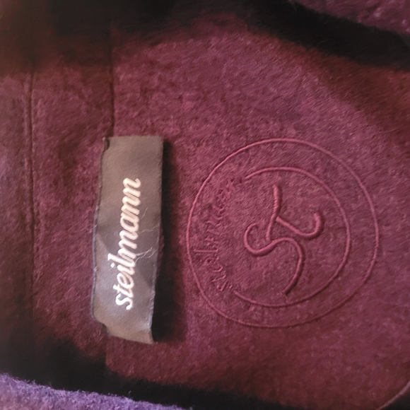 Steilmann Plum Colored Wool Blend Asymmetrical Button Up Blazer Size 10 - Picture 7 of 7